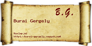 Burai Gergely névjegykártya